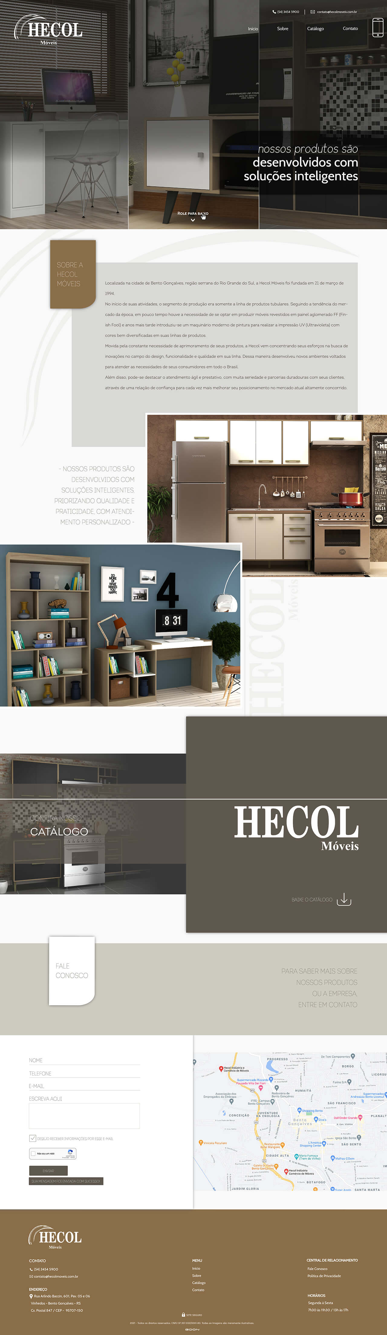 Layout Hecol versão desktop